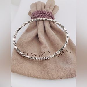 🤍David Yurman Sterling Silver Buckle Bracelet with Diamonds 🤍